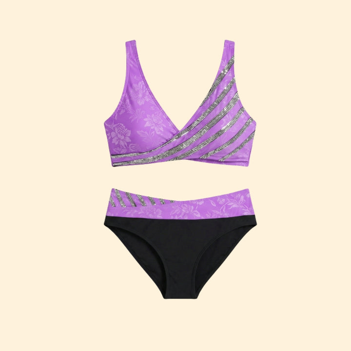 Women's Metallic Detail Bikini Set
