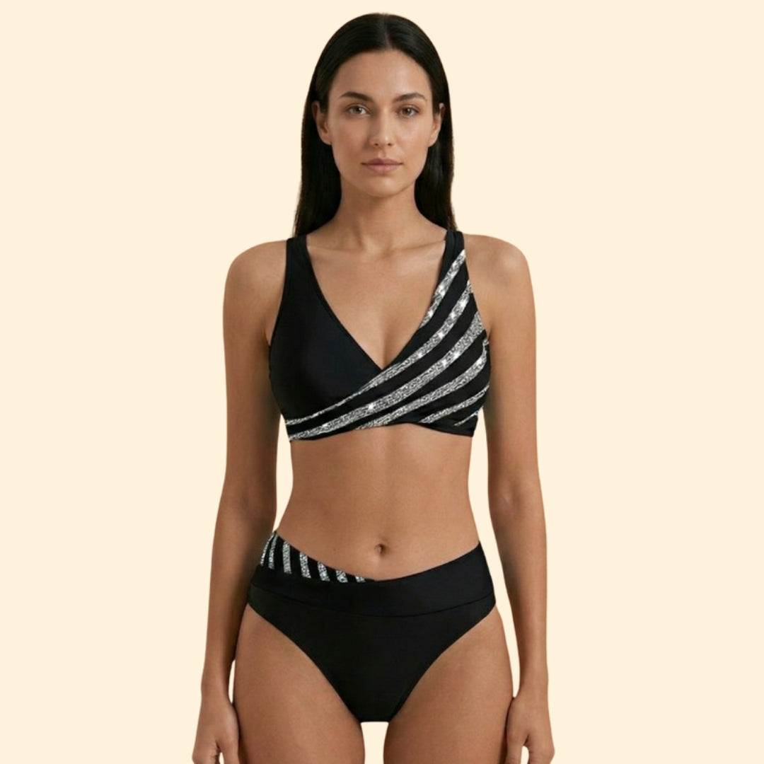 Women's Metallic Detail Bikini Set