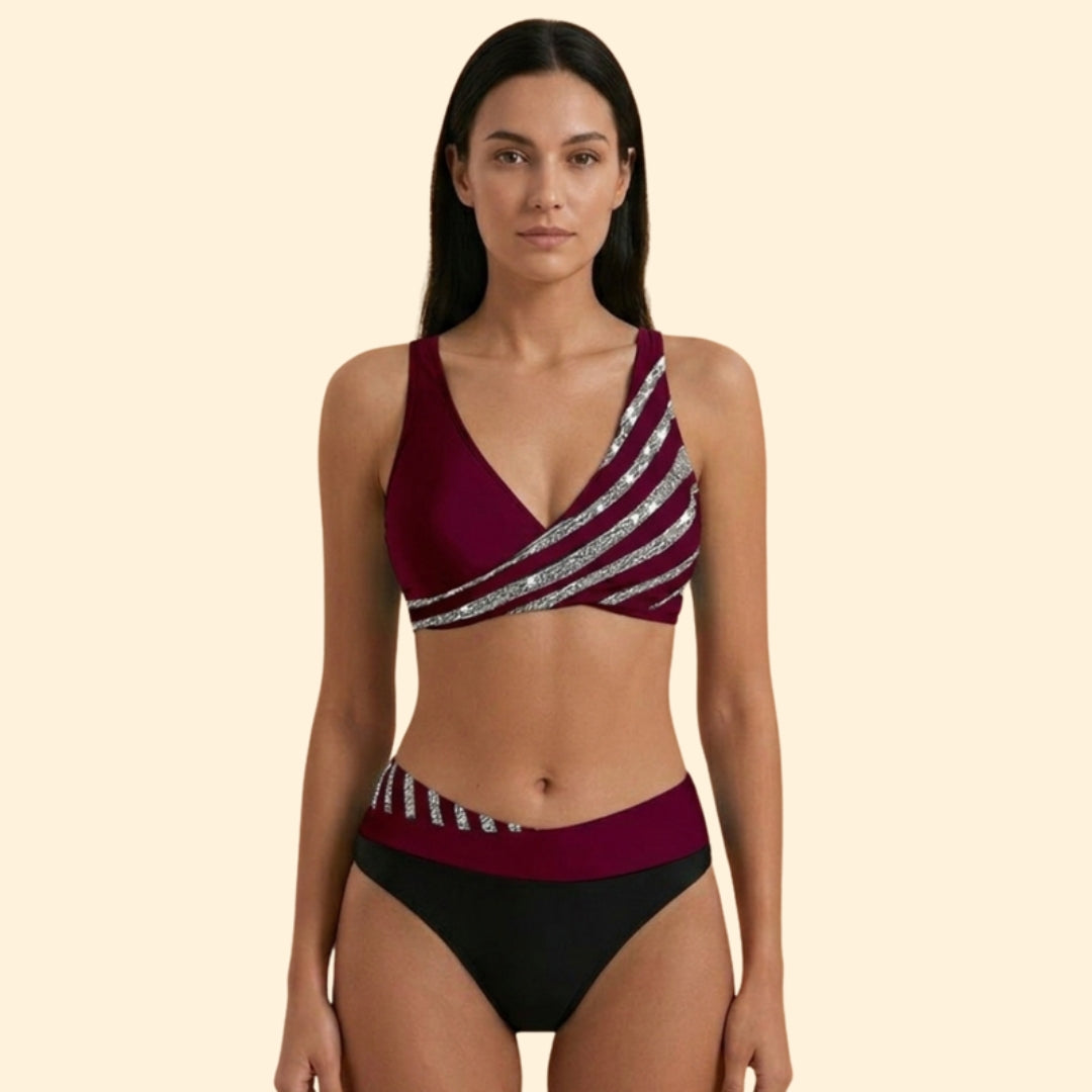 Women's Metallic Detail Bikini Set