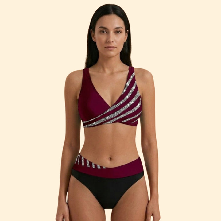 Women's Metallic Detail Bikini Set