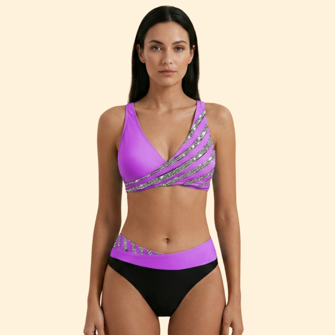 Women's Metallic Detail Bikini Set