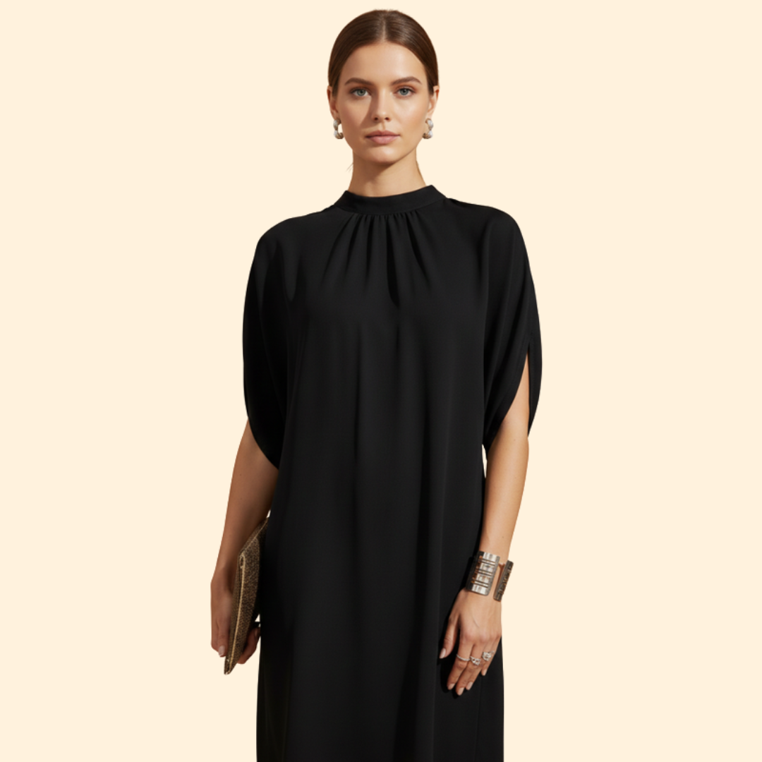 Women’s Mock Neck Slit Sleeve Dress