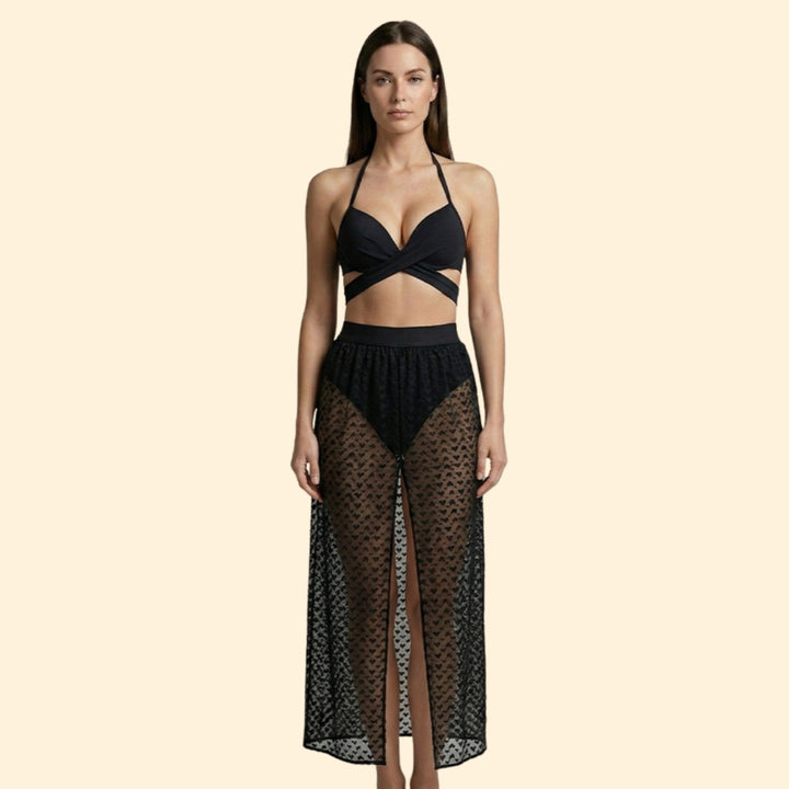 Women's Net Skirt Bikini Set