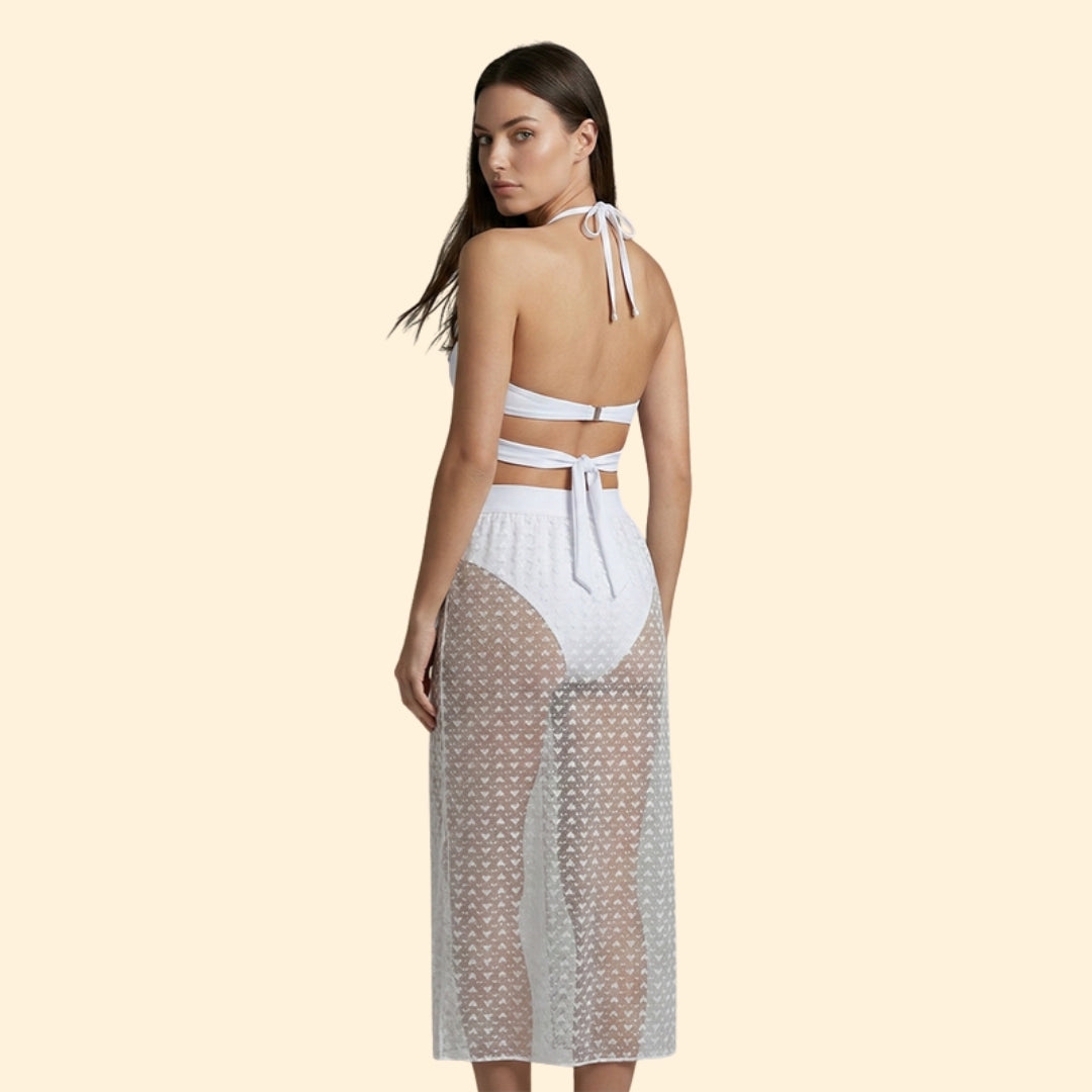 Women's Net Skirt Bikini Set