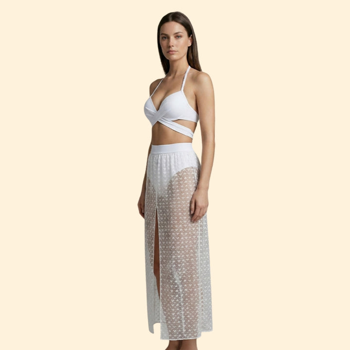 Women's Net Skirt Bikini Set