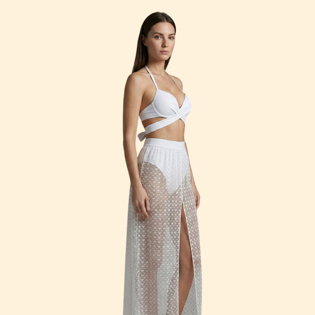 Women's Net Skirt Bikini Set