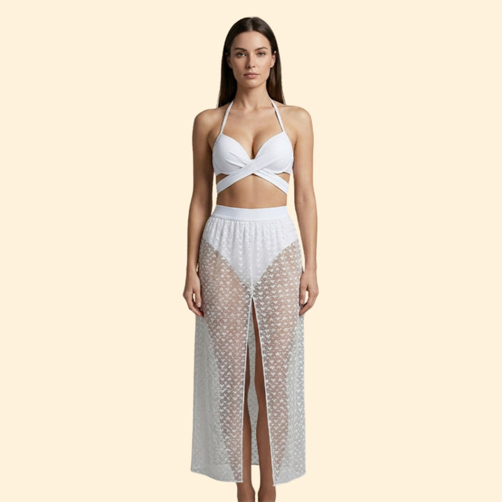 Women's Net Skirt Bikini Set