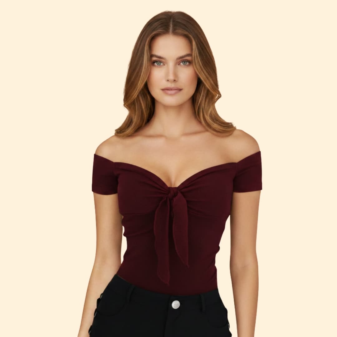 Women's Off-Shoulder Knot Tee