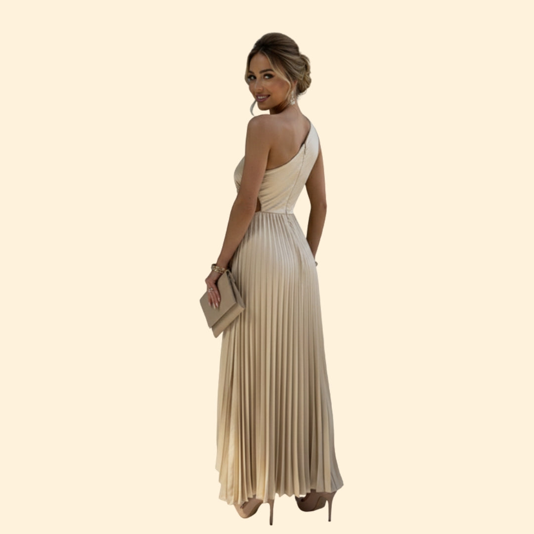Women's One-Shoulder Pleated Dress