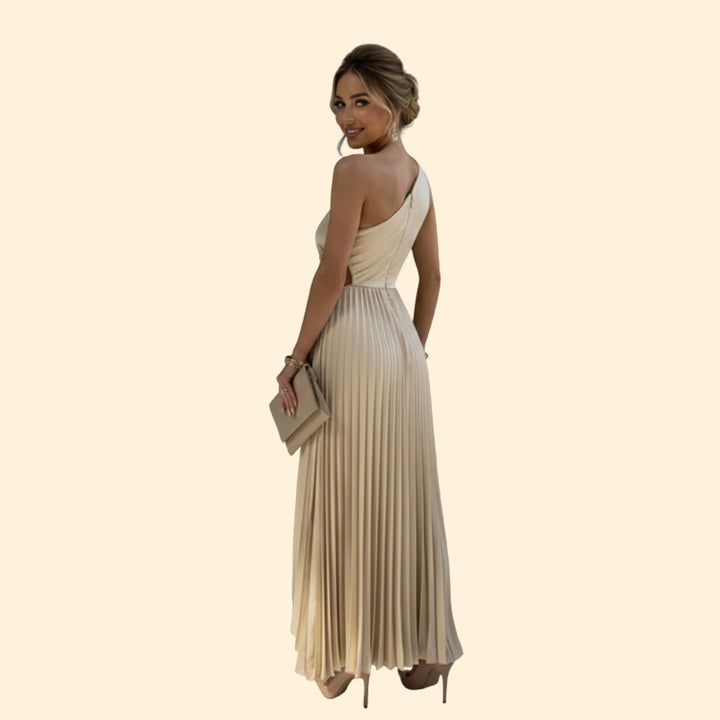 Women's One-Shoulder Pleated Dress