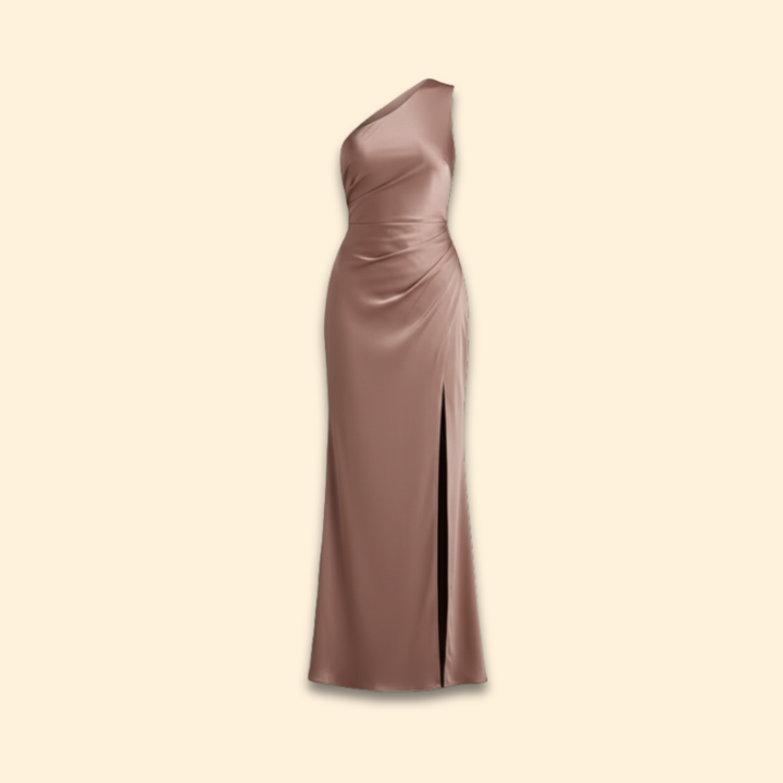 Women's One-Shoulder Satin Bridesmaid Dress