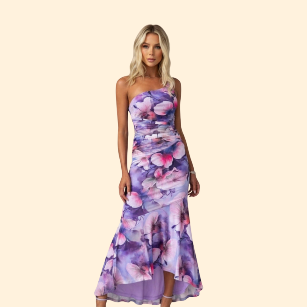 Women's One Shoulder Floral Dress