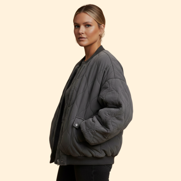 Women’s Oversized Quilted Bomber Jacket