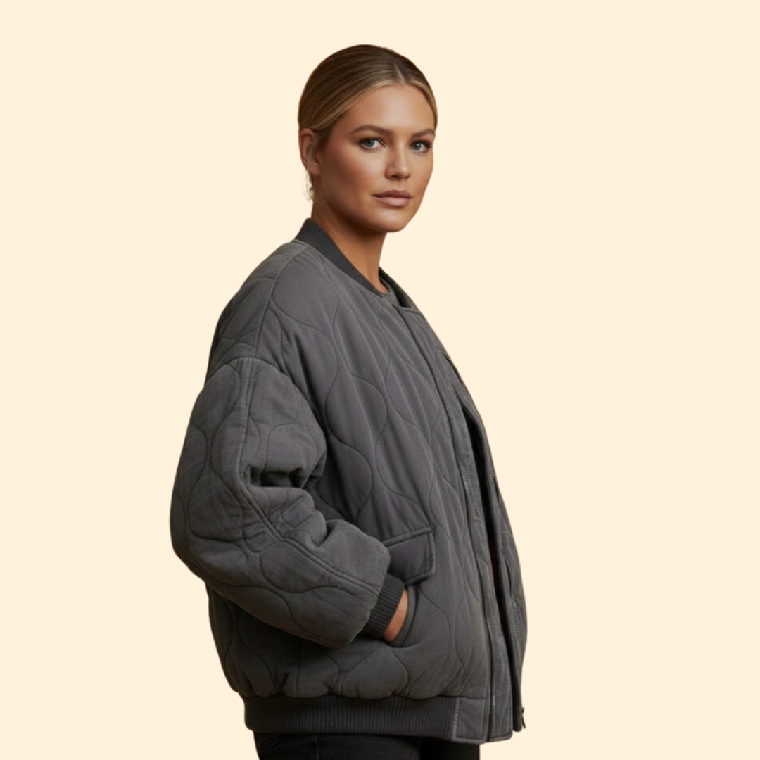 Women’s Oversized Quilted Bomber Jacket