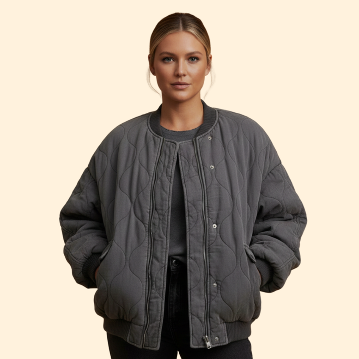 Women’s Oversized Quilted Bomber Jacket
