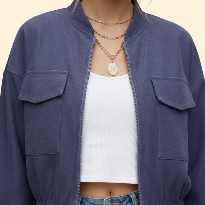 Women’s Patch Pocket Bomber Jacket