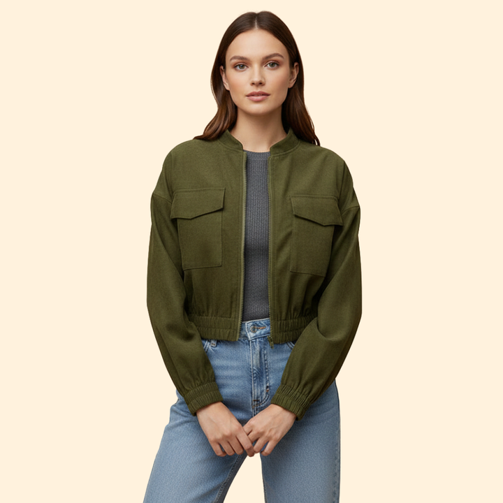 Women’s Patch Pocket Bomber Jacket