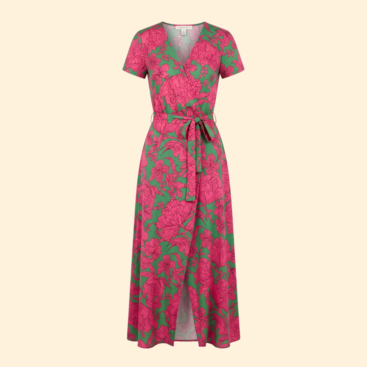 Women's Patterned V-Neck Dress