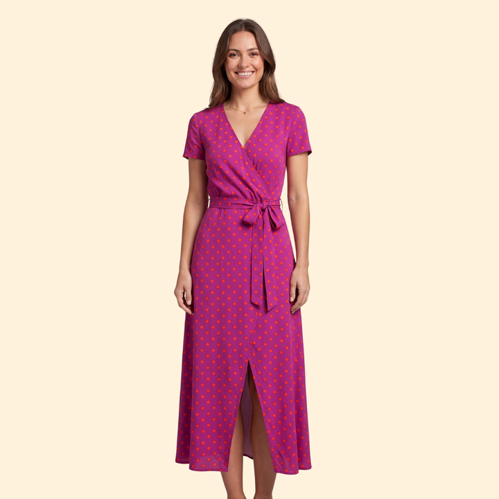 Women's Patterned V-Neck Dress