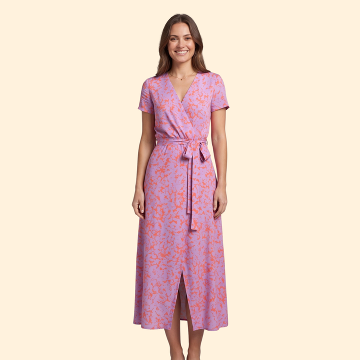 Women's Patterned V-Neck Dress