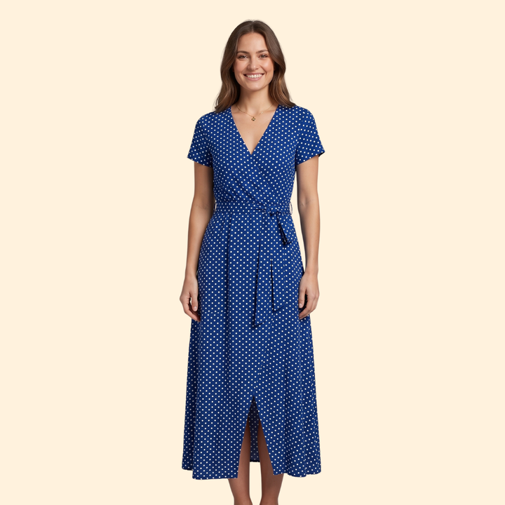 Women's Patterned V-Neck Dress