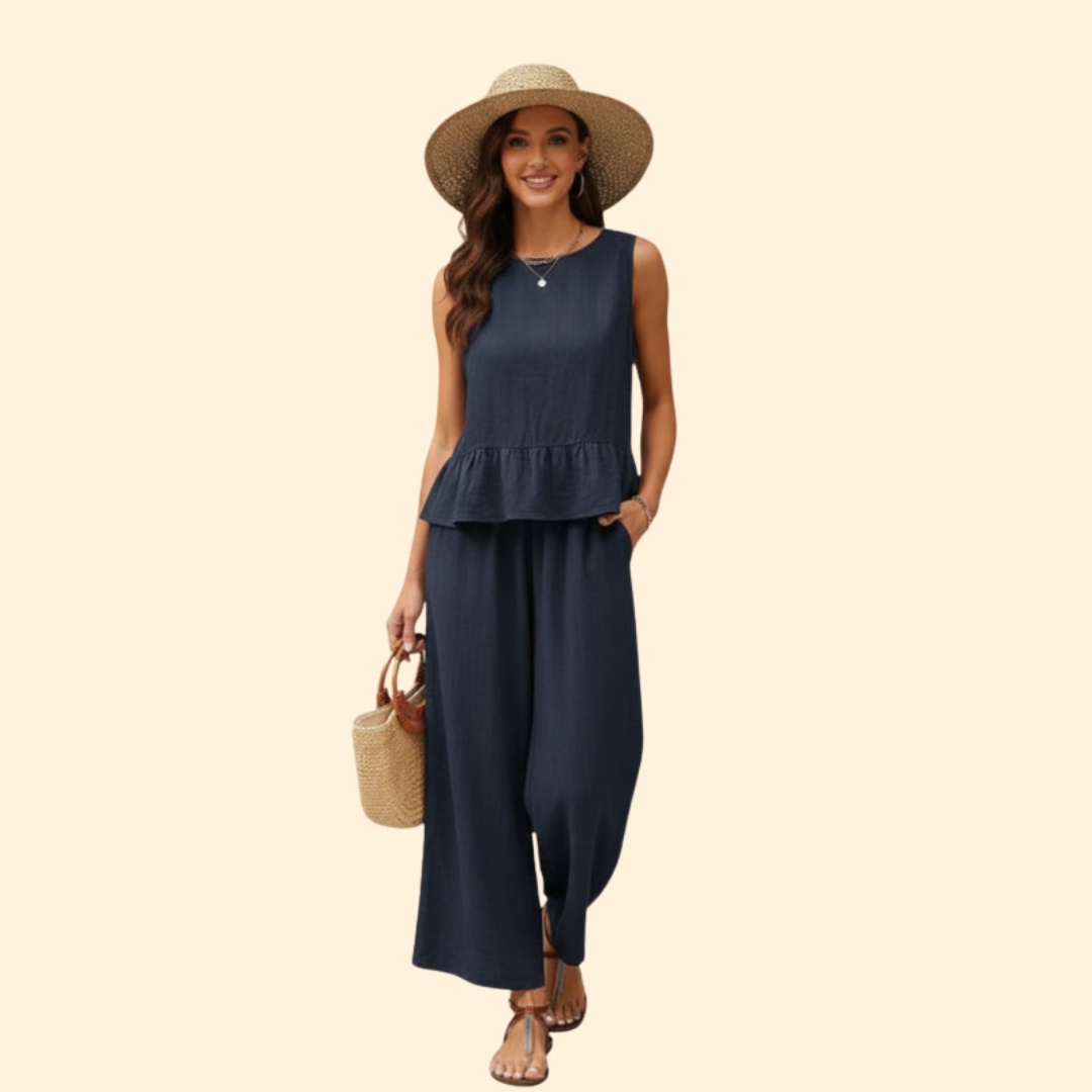 Women's Peplum Top Jumpsuit