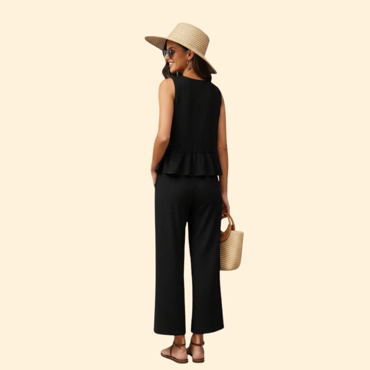 Women's Peplum Top Jumpsuit