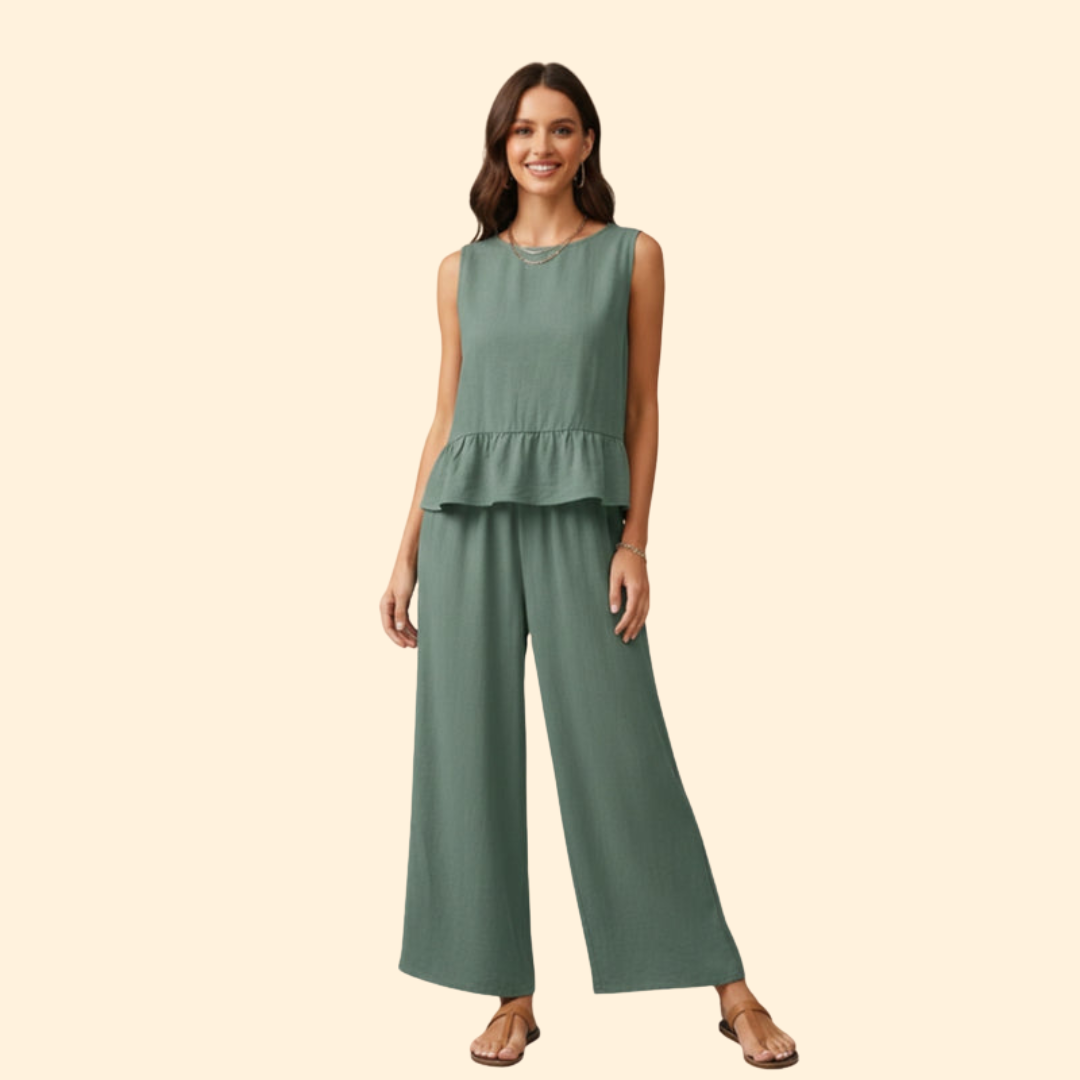 Women's Peplum Top Jumpsuit