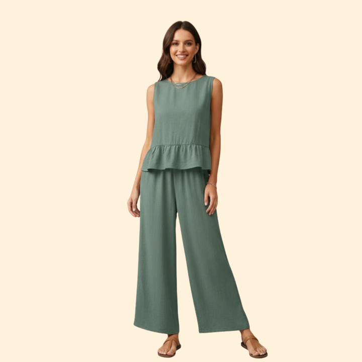 Women's Peplum Top Jumpsuit