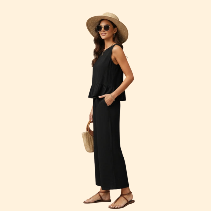 Women's Peplum Top Jumpsuit
