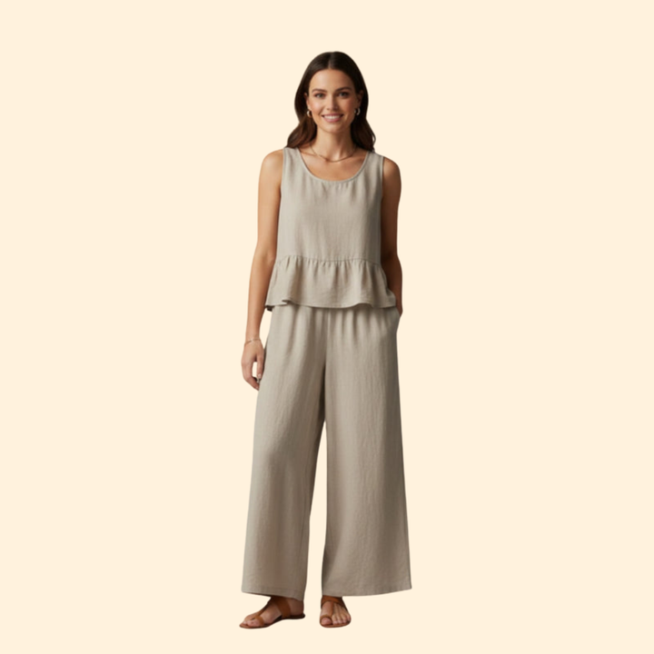 Women's Peplum Top Jumpsuit