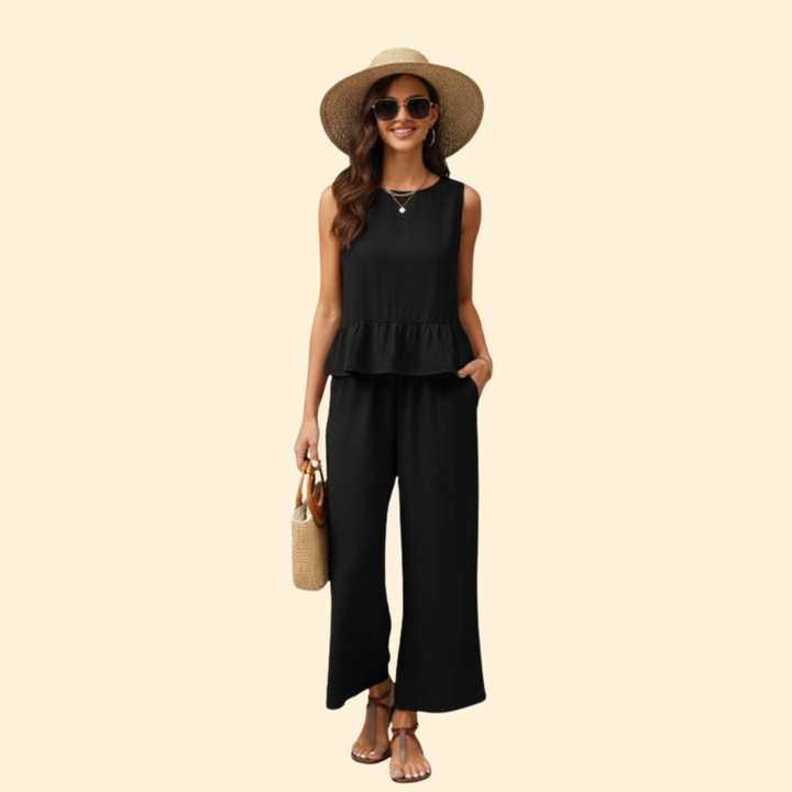 Women's Peplum Top Jumpsuit