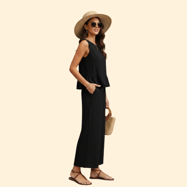 Women's Peplum Top Jumpsuit