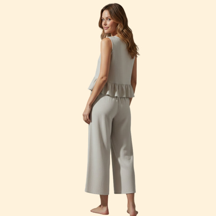 Women's Peplum Wide-leg Set