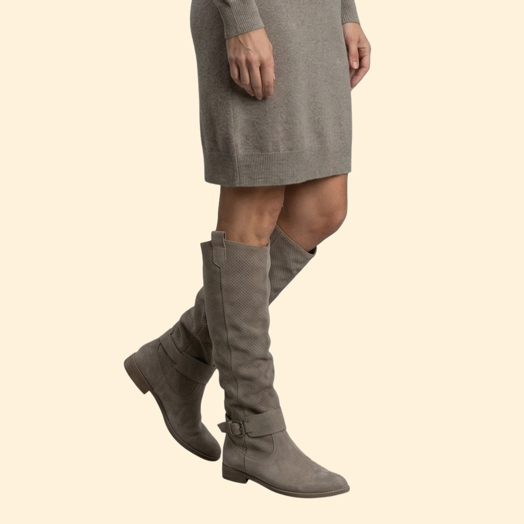 Women's Perforated Knee-High Boots