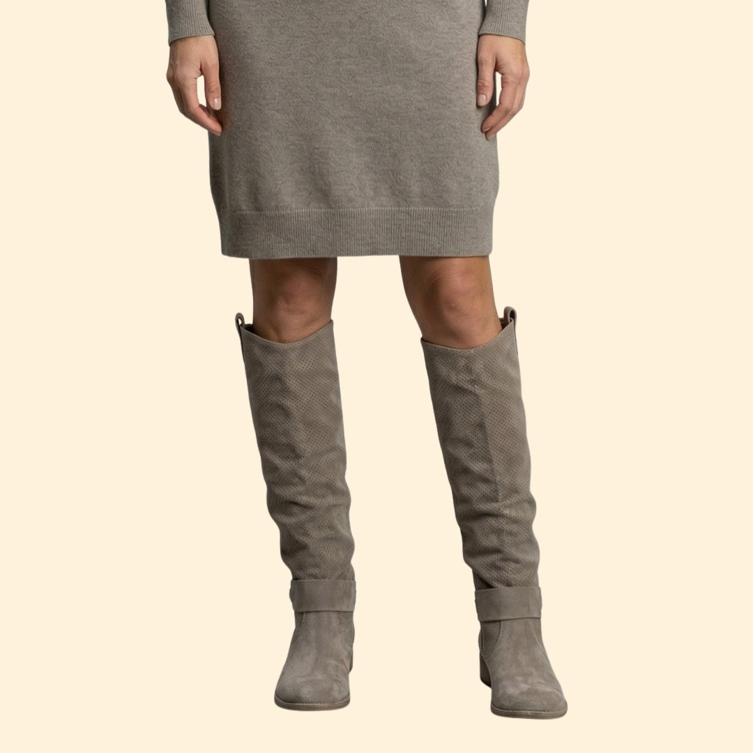 Women's Perforated Knee-High Boots
