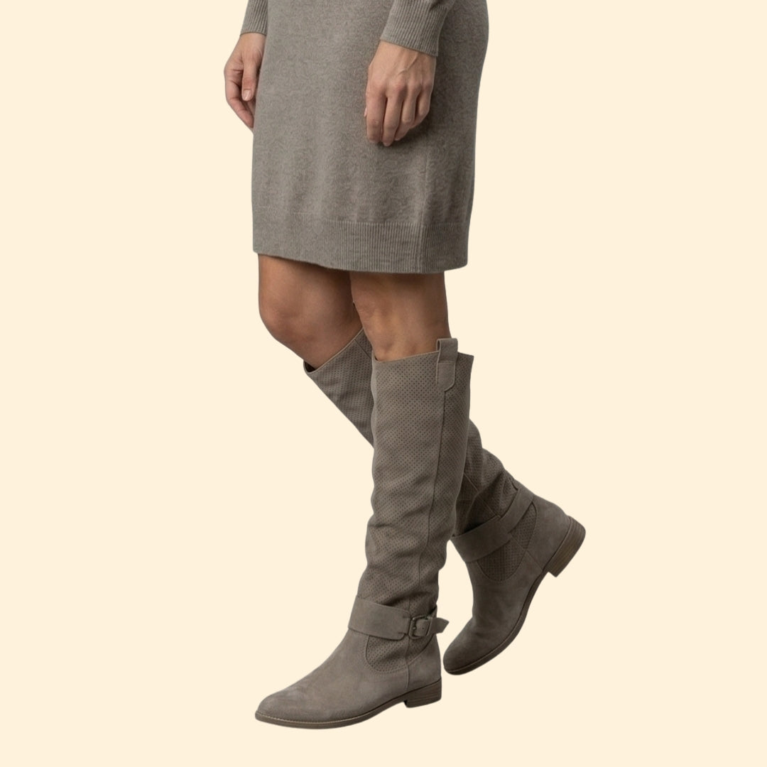 Women's Perforated Knee-High Boots