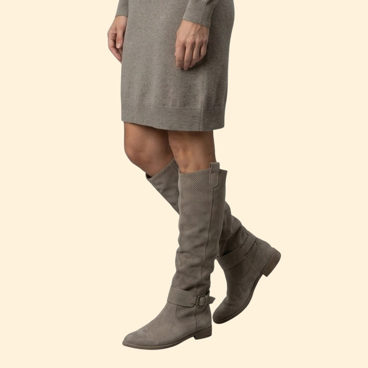 Women's Perforated Knee-High Boots