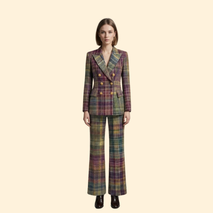 Women’s Plaid Tailored Suit Set