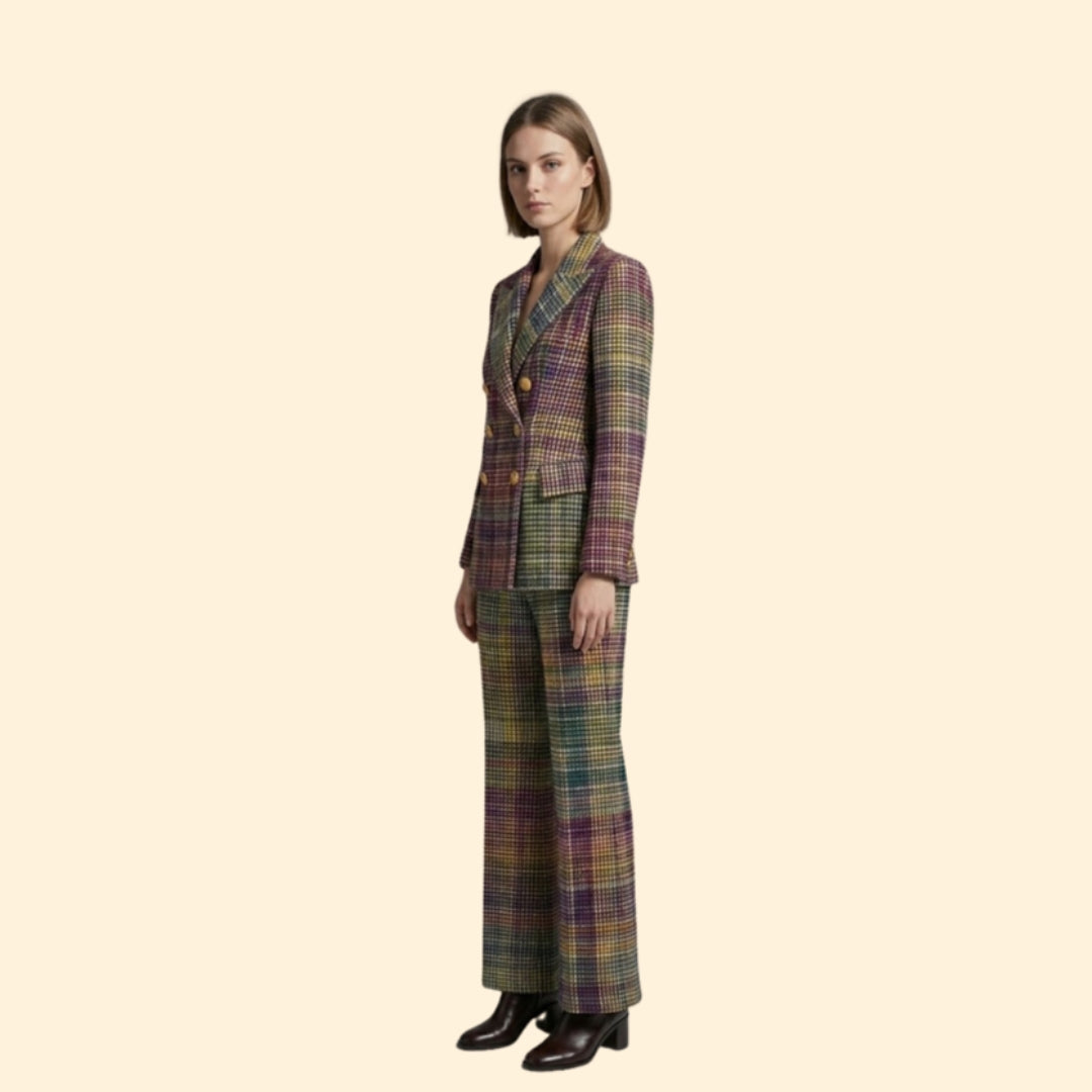 Women’s Plaid Tailored Suit Set