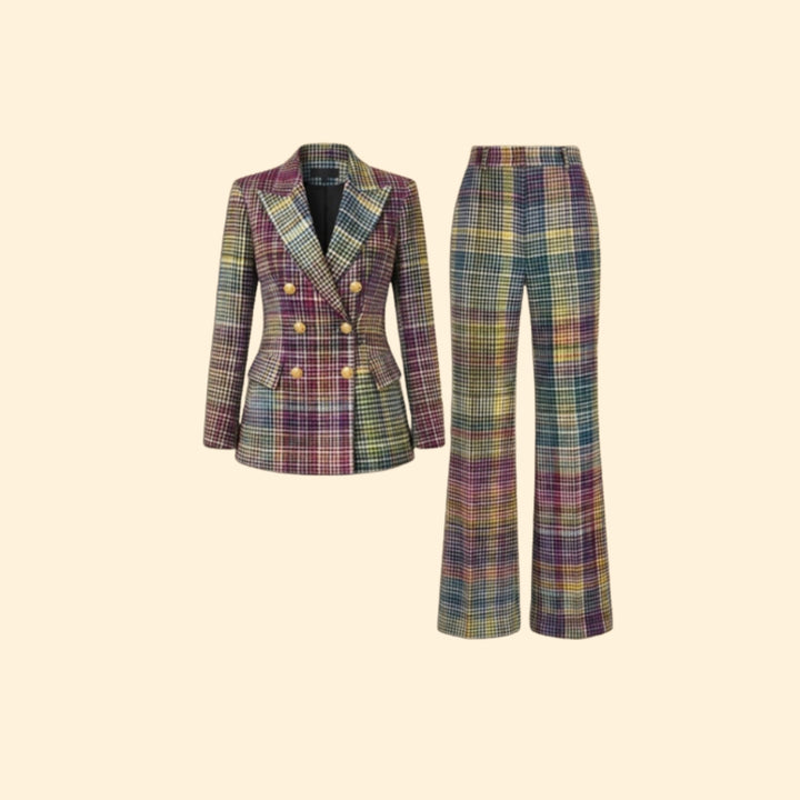 Women’s Plaid Tailored Suit Set