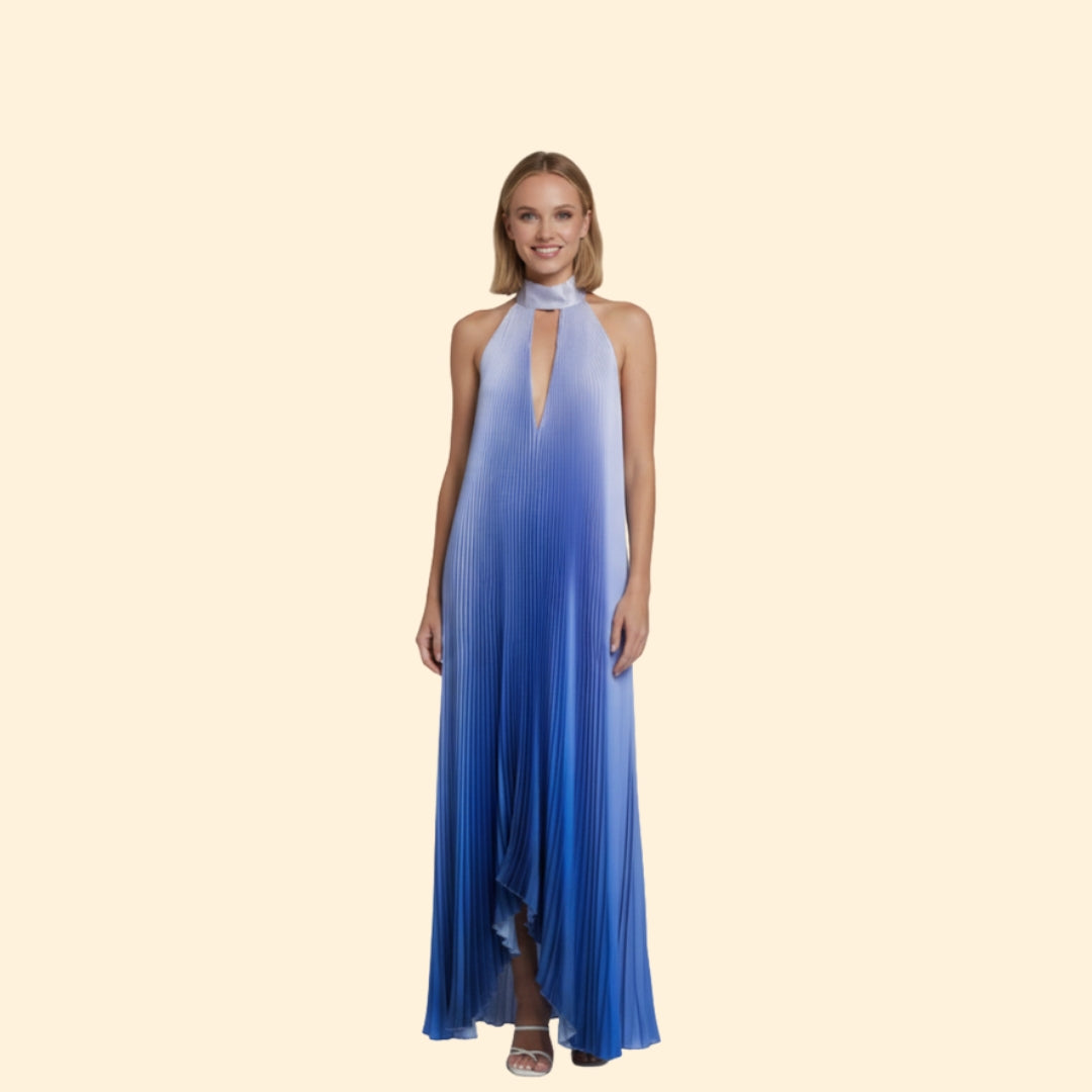Women's Pleated Floral Maxi Dress