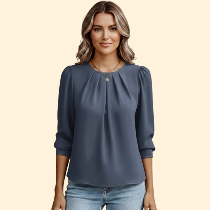 Women's Pleated Puff Sleeve Top
