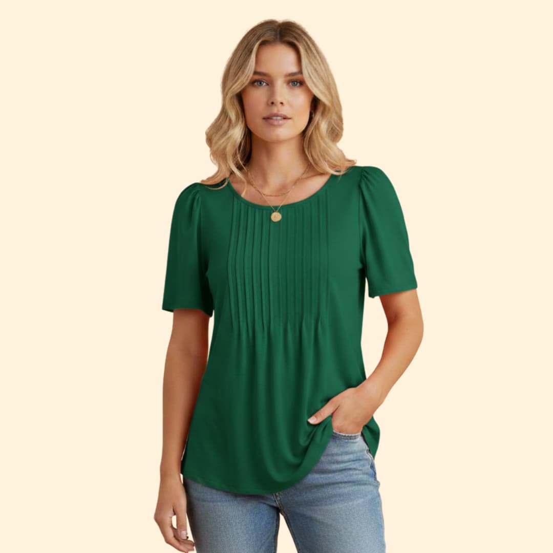 Women's Pleated Sleeve Tee