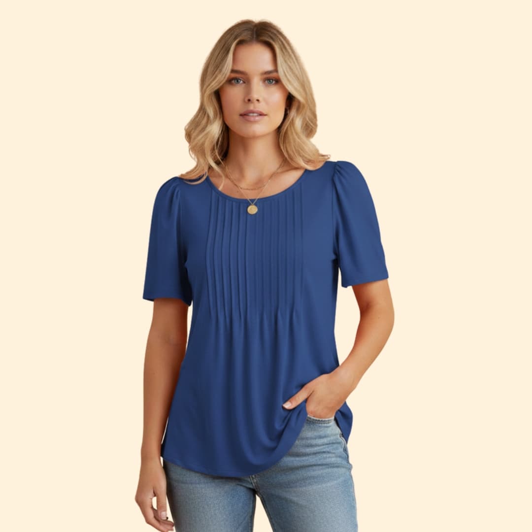 Women's Pleated Sleeve Tee