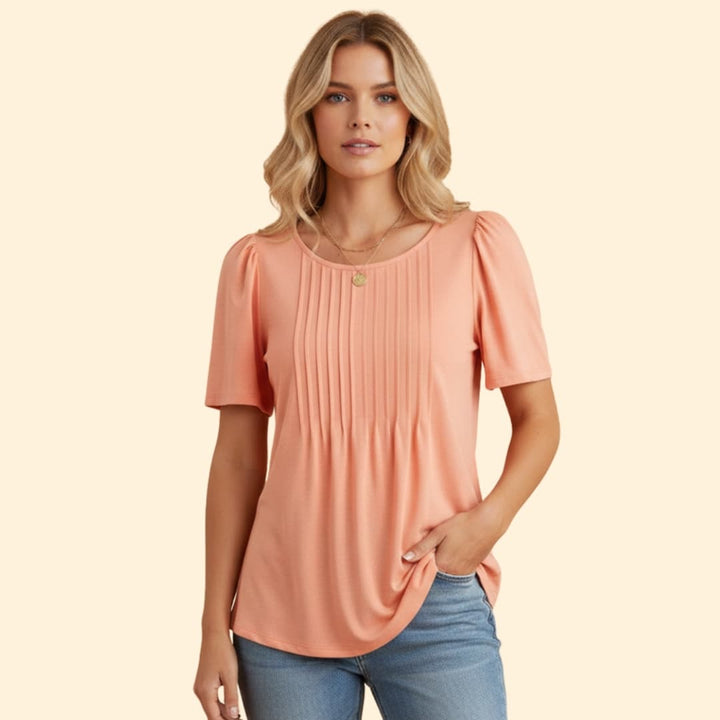 Women's Pleated Sleeve Tee