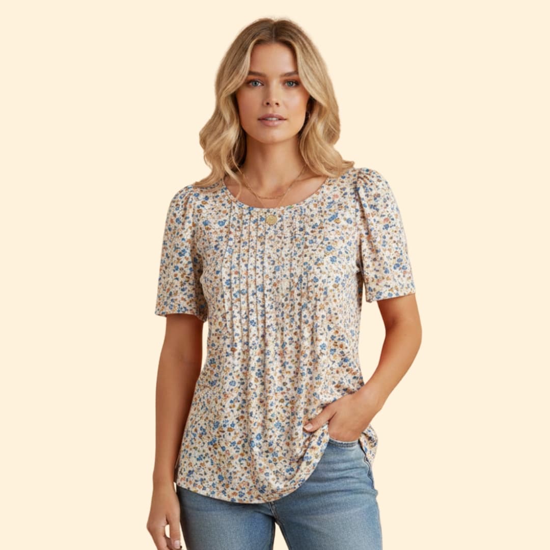 Women's Pleated Sleeve Tee