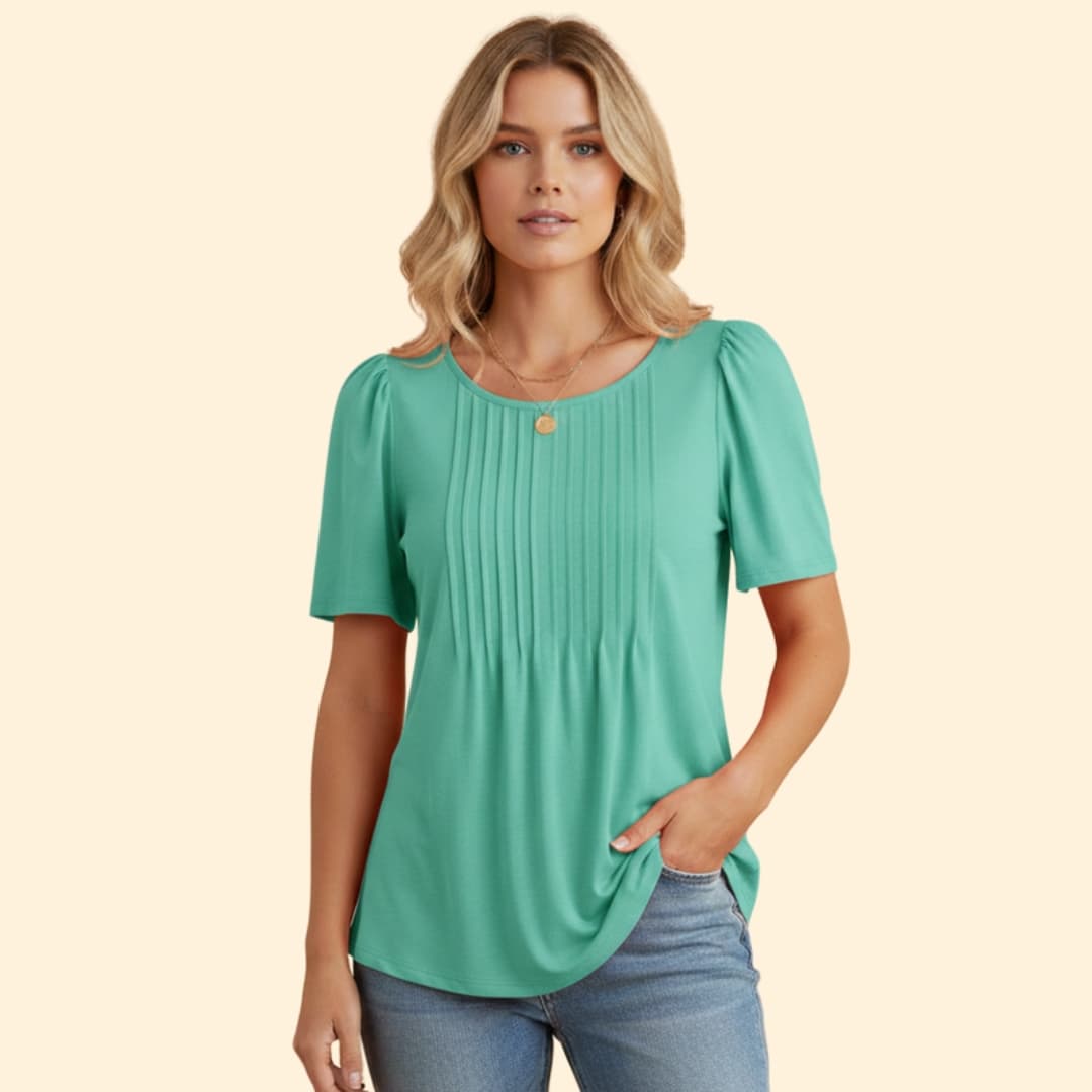 Women's Pleated Sleeve Tee