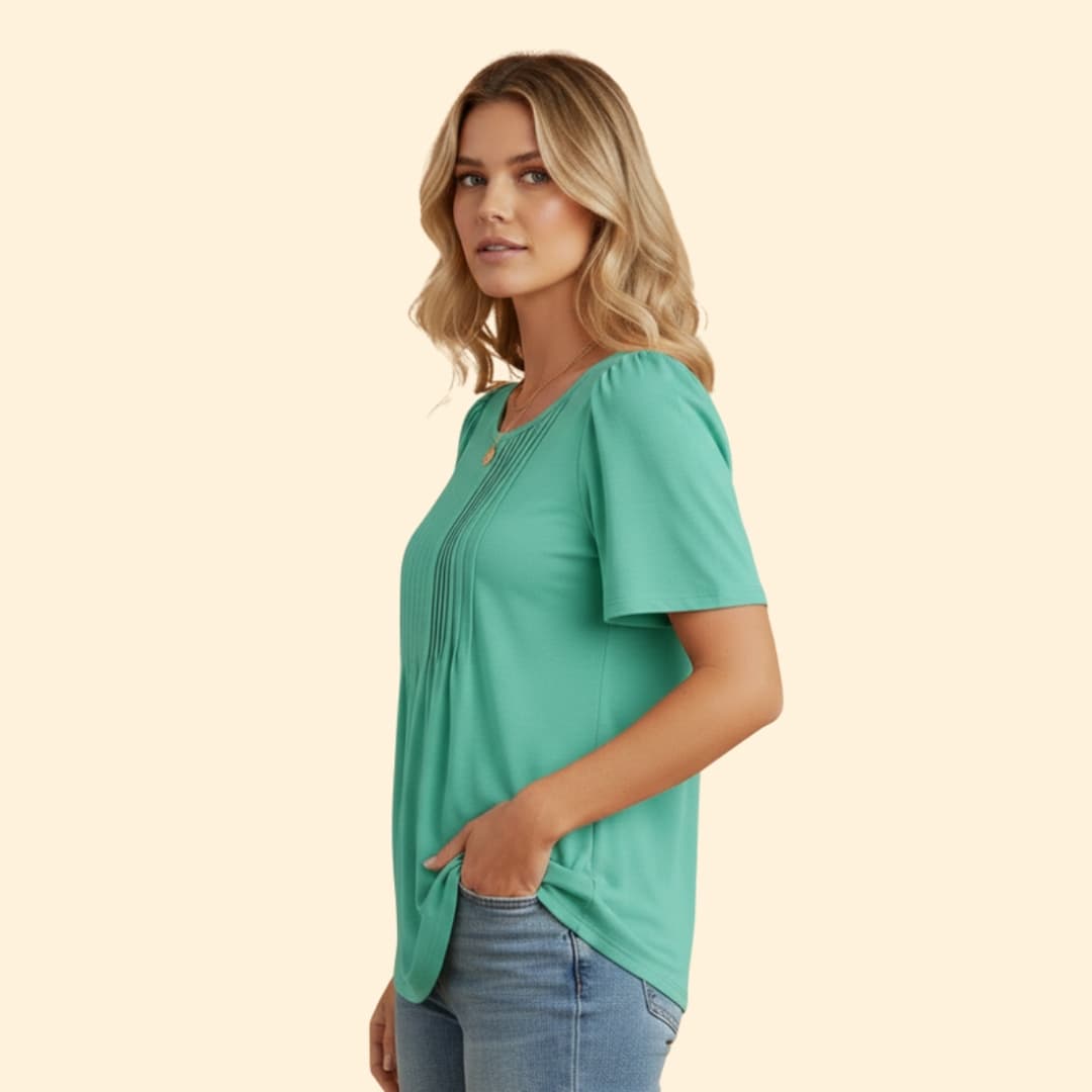 Women's Pleated Sleeve Tee