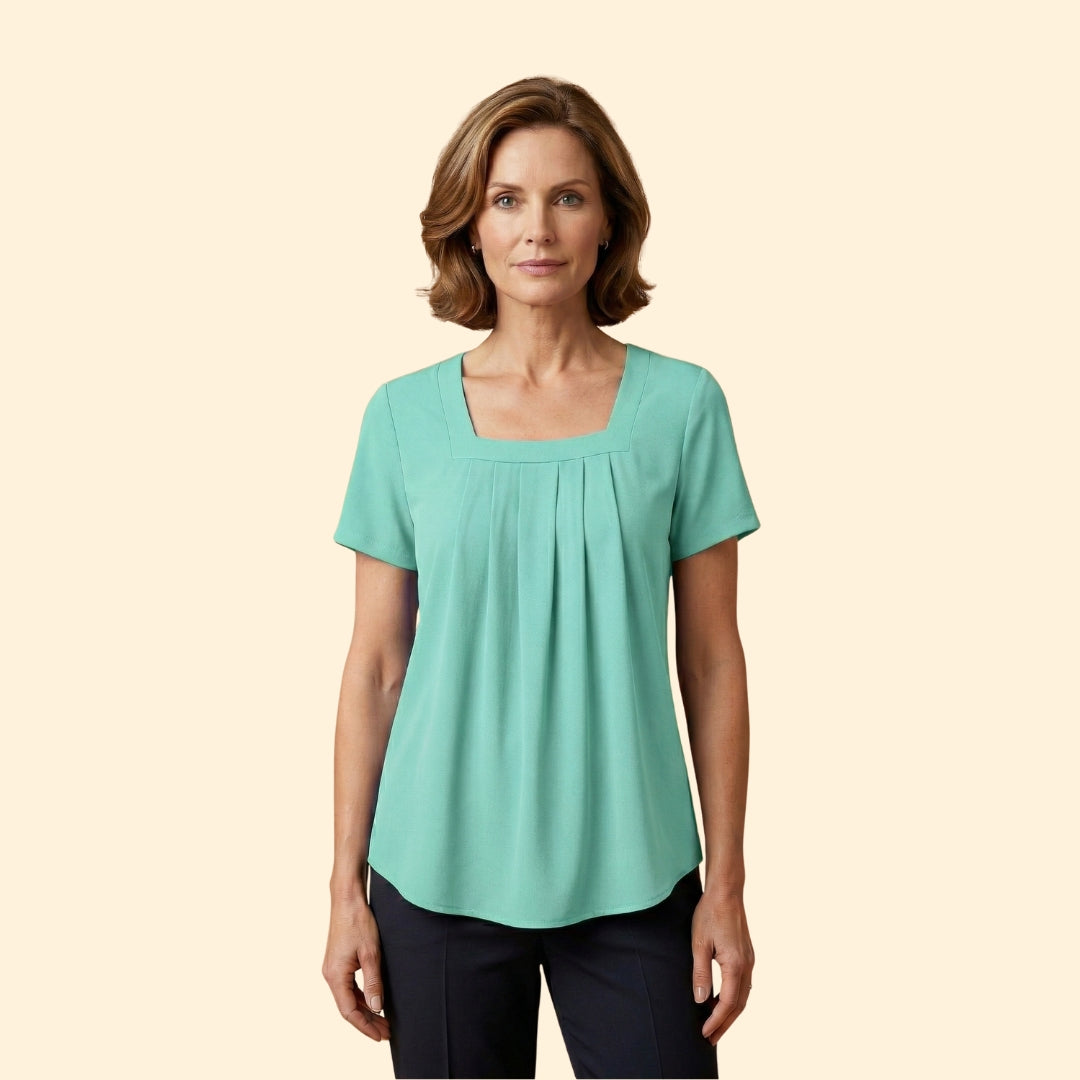 Women's Pleated Square Blouse